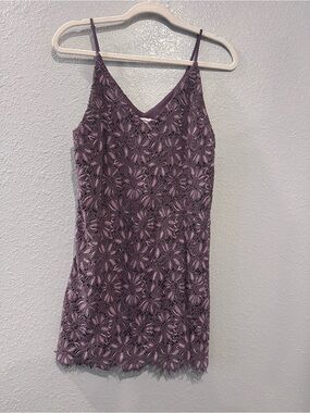 Speechless Mauve Crochet Lace Mini Slip Dress